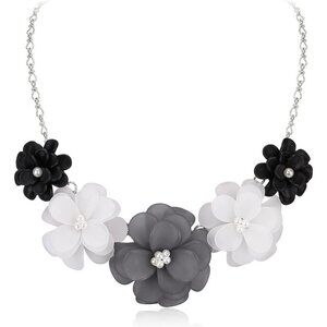 🆕 Women Black Flower Collar Necklace Summer Holiday Floral Costume Jewelry Gift